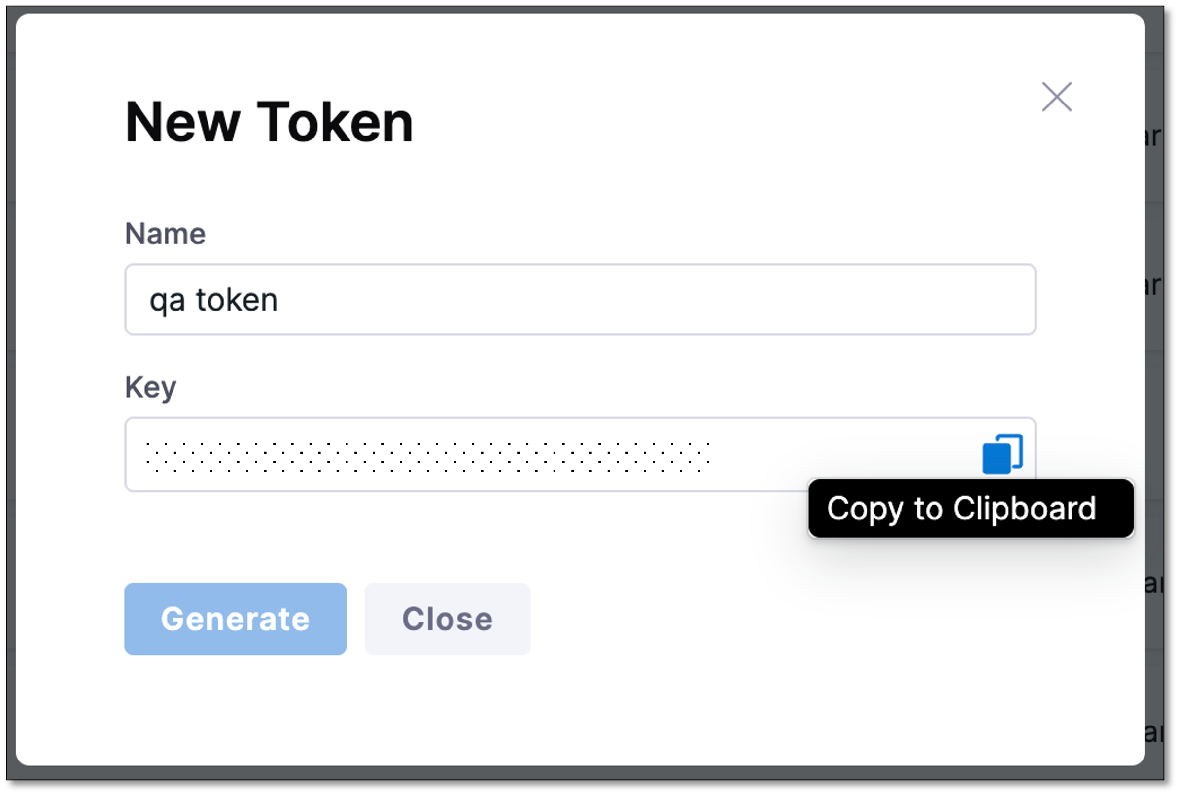 Generate new token